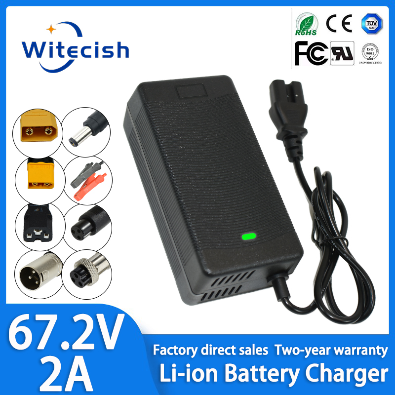 Electric Scooter Charger - 60V 67.2V 2A Charger 16S Li-ion